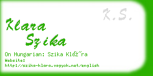 klara szika business card